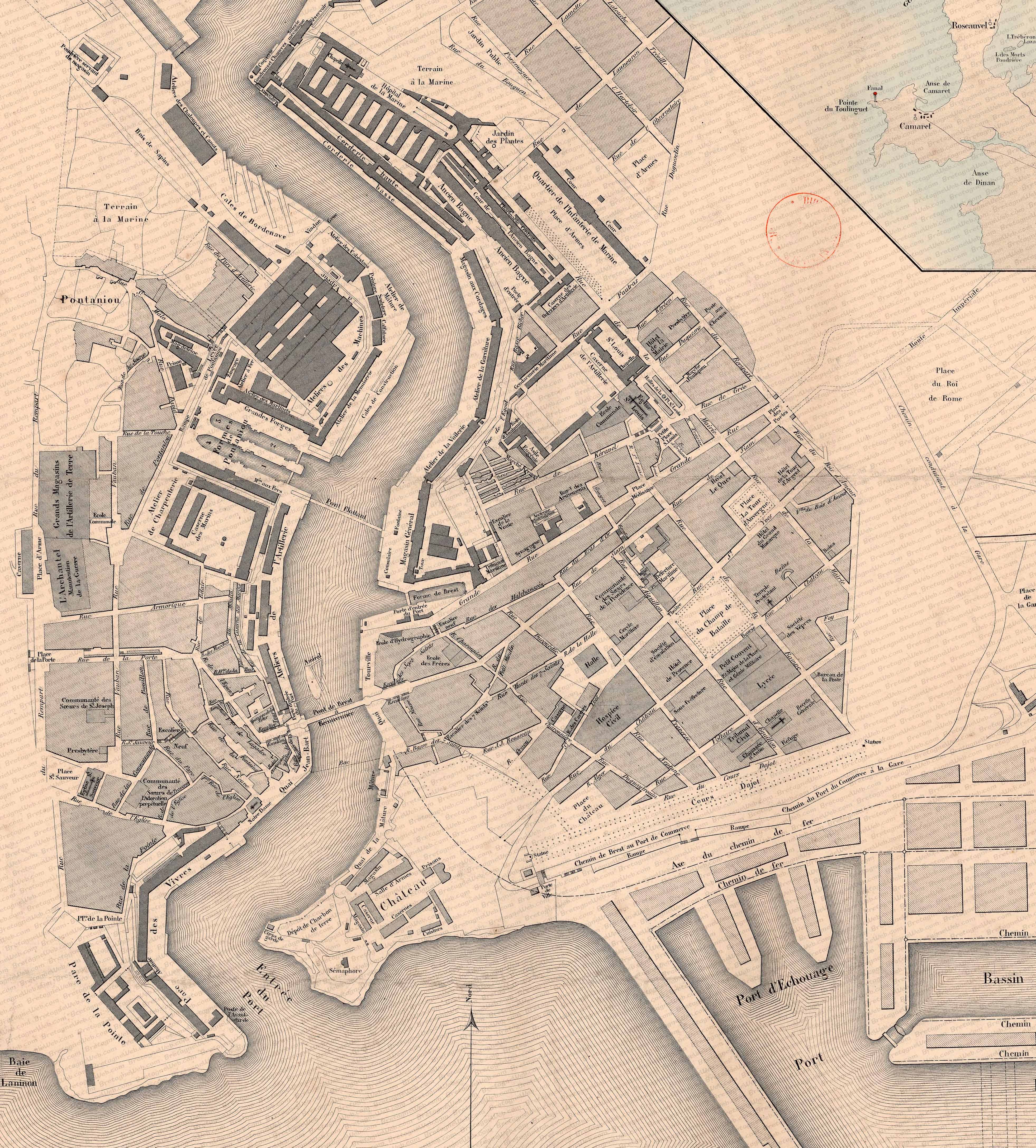 brest plan de brest centre par magado vers 1860 brest plan de brest centre par magado vers 1860