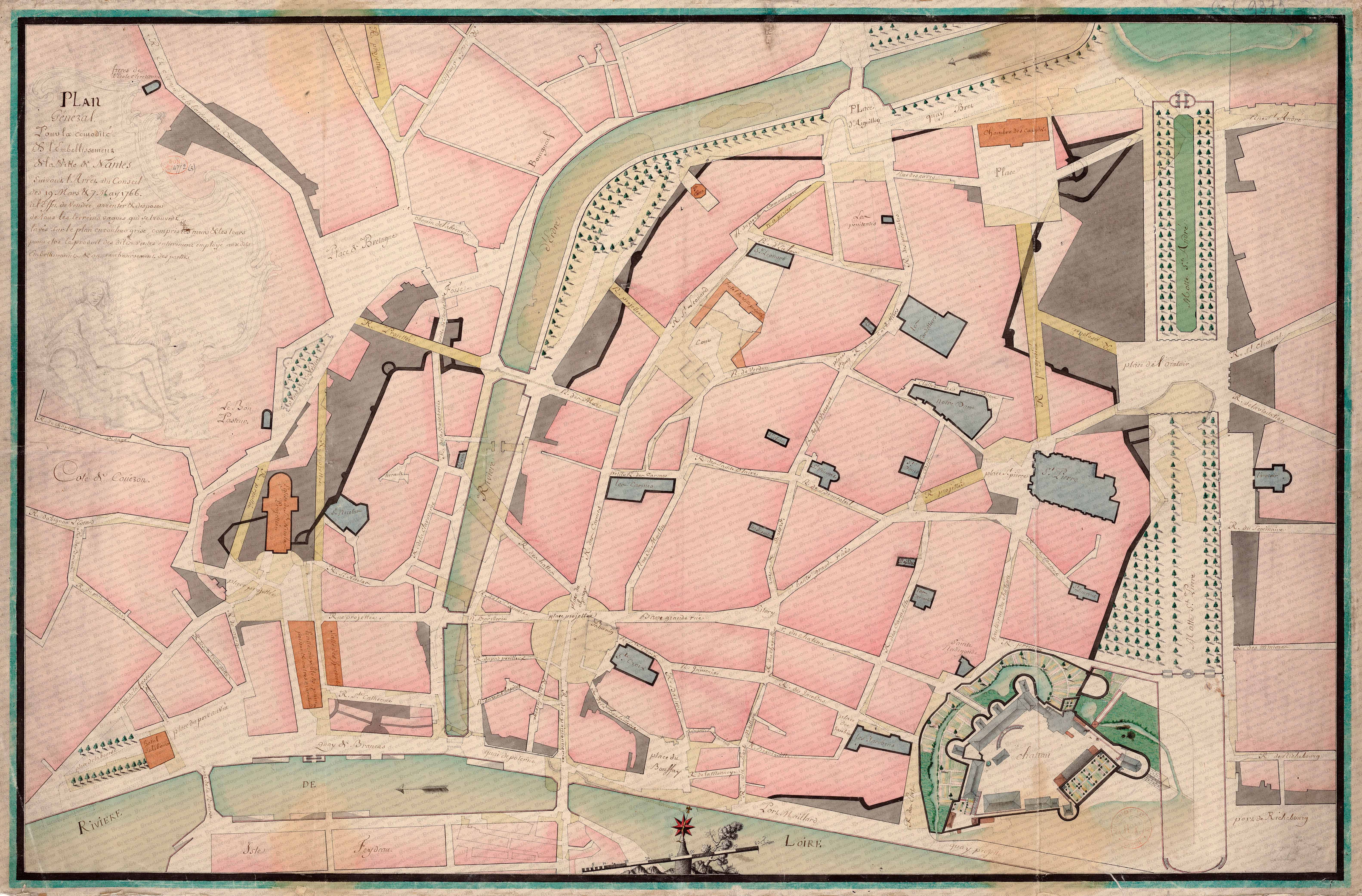 nantes plan de nantes de 1766