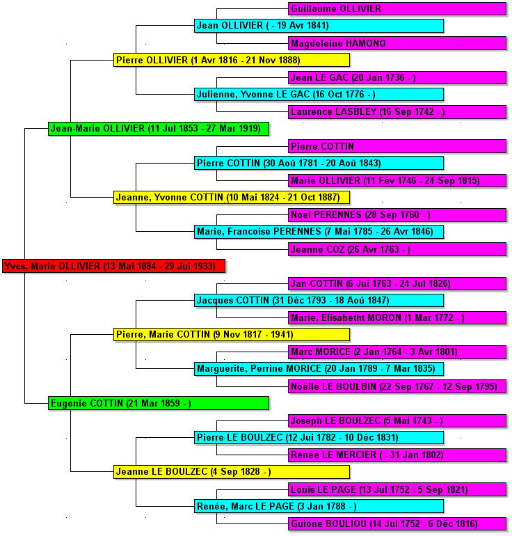 arbre genealogique yves ollivier 1884-1933