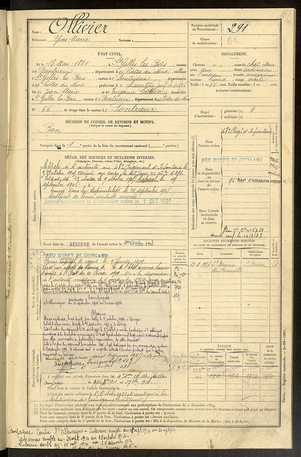 yves ollivier 1884-1933