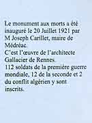 monument aux morts medreac